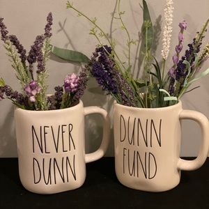 Rae Dunn pair of mugs! Dunn Fund and Never Dunn